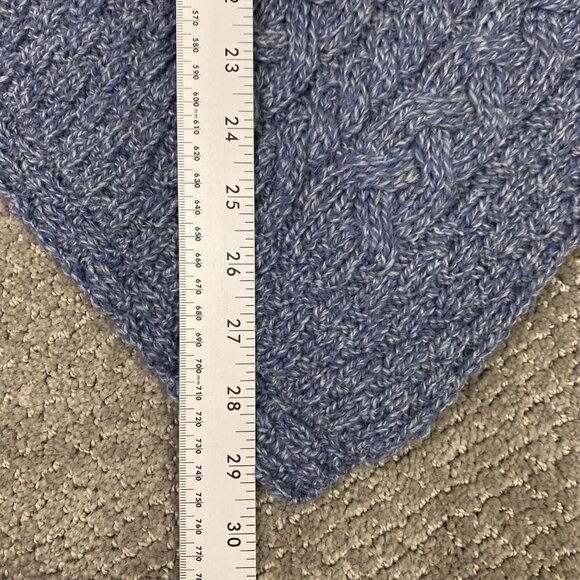 Aran Sweater Market Poncho Shawl Women's One Size Blue Merino Wool Ireland - Picture 11 of 13